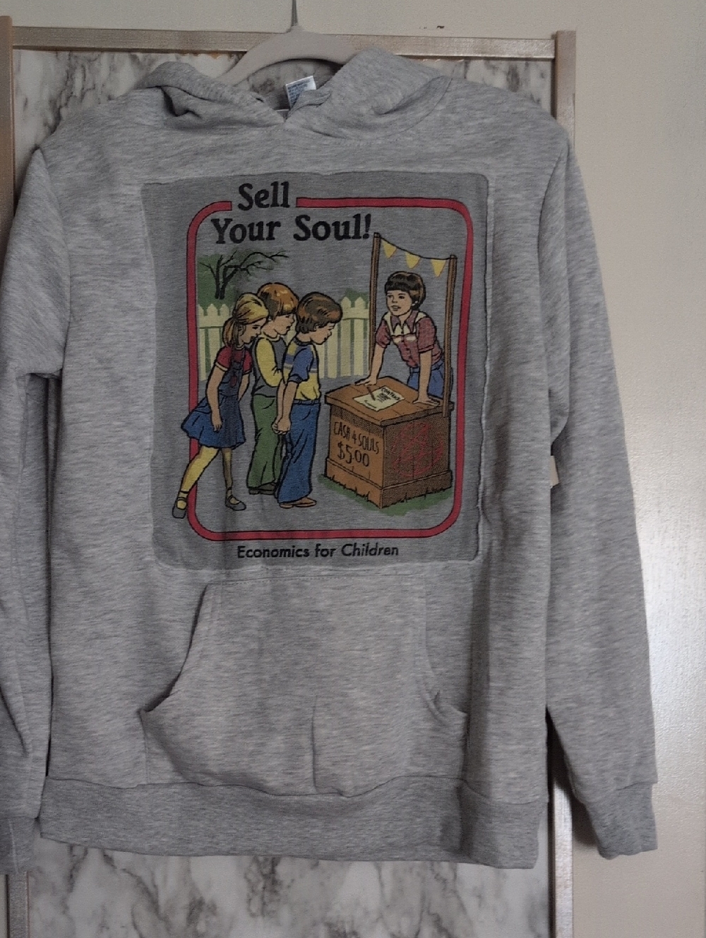 Gray Graphic Hoodie Sweatshirt - Sell Your Soul Design